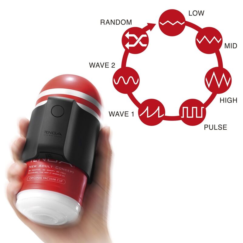 Вибронасадка Tenga CUP VIBRATOR, 7 режимов, 1 мастурбатор в комплекте