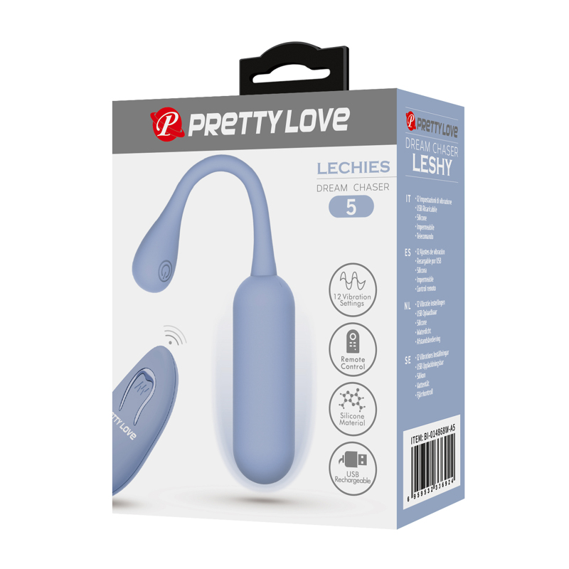 Виброяйцо вагинальное Pretty Love Lechies Dream с пультом, голубое, 18.6 х 2.8 см