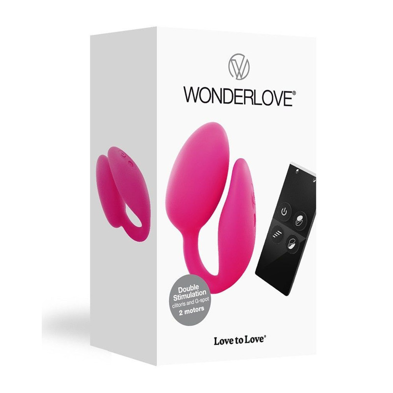 Виброяйцо с клиторальной стимуляцией Love To Love Wonderlove с пультом ДУ, можно под одежду