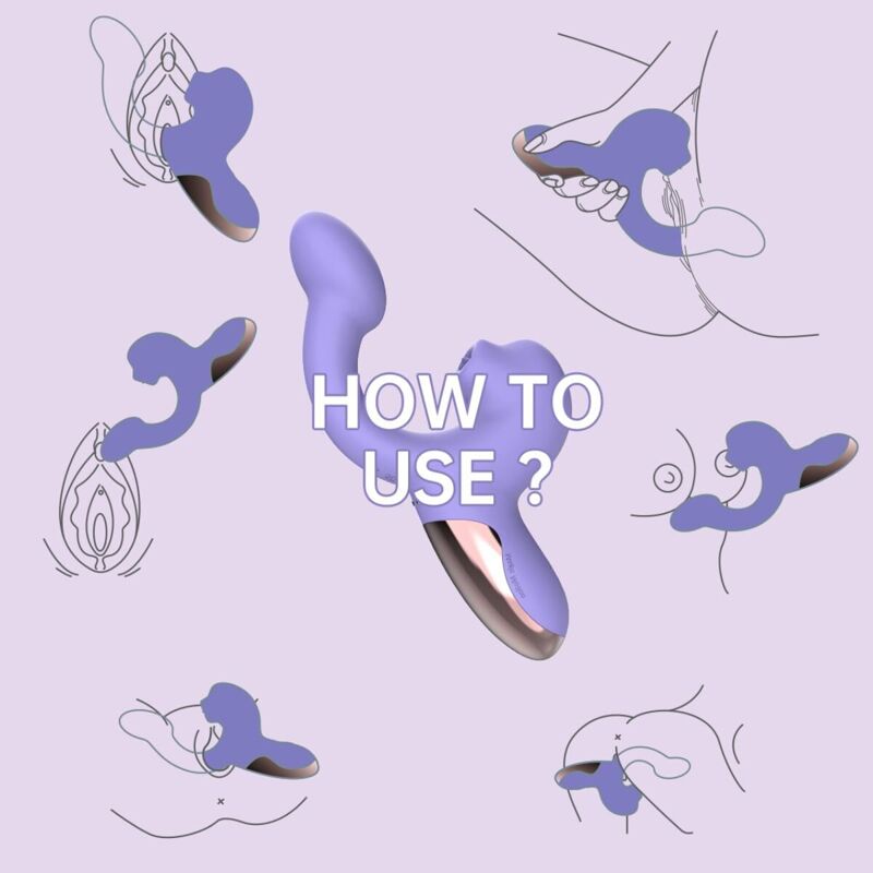 Смарт-вибратор Magic Motion Ponder Purple, двойная стимуляция, виброяйцо+язычок для клитора