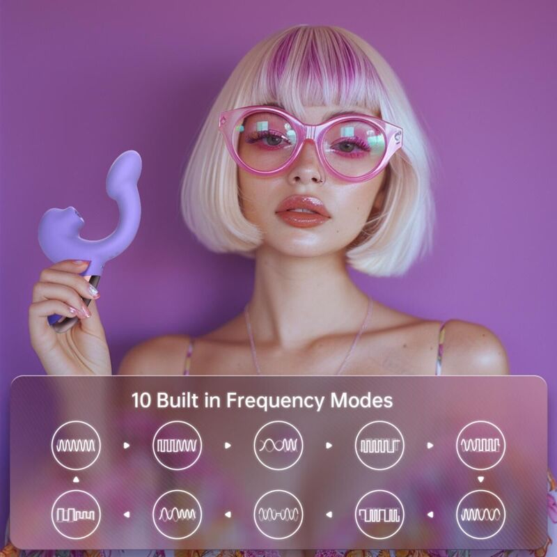Смарт-вибратор Magic Motion Ponder Purple, двойная стимуляция, виброяйцо+язычок для клитора