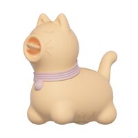 Стимулятор клитора с язычком UNIVIBE Котик, 10 режимов, жёлтый