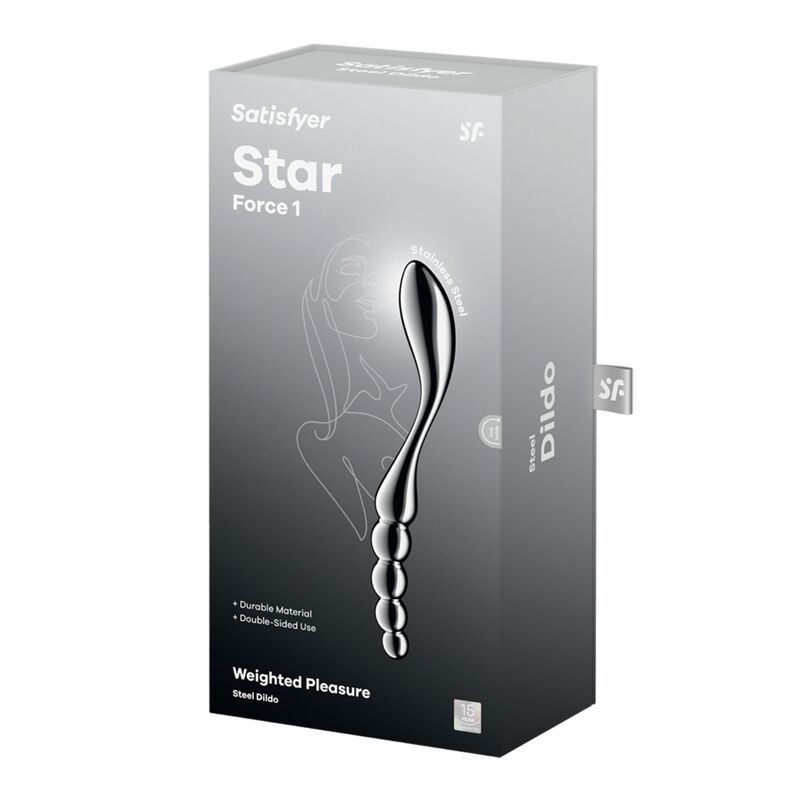 Металевий дилдо Satisfyer Star Force 1, двосторонній, можна нагрівати та охолоджувати