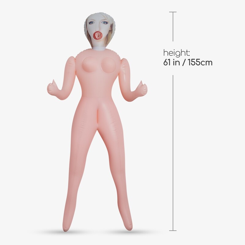 Секс-кукла с 3 отверстиями Crushious CRISTINA The Inflatable Nurse, бежевая, 155 см