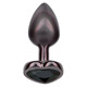 Анальная пробка CalExotics Diamond Heart Plug Small, чёрная, 5,7 × 3,2 см