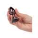 Анальная пробка CalExotics Diamond Heart Plug Small, чёрная, 5,7 × 3,2 см