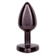 Анальная пробка CalExotics Diamond Heart Plug Small, чёрная, 5,7 × 3,2 см