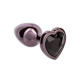 Анальная пробка CalExotics Diamond Heart Plug Small, чёрная, 5,7 × 3,2 см