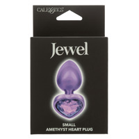 Анальная пробка CalExotics Diamond Heart Plug Small, фиолетовая, 5,7 × 3,2 см