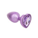 Анальная пробка CalExotics Diamond Heart Plug Small, фиолетовая, 5,7 × 3,2 см