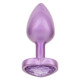 Анальная пробка CalExotics Diamond Heart Plug Small, фиолетовая, 5,7 × 3,2 см