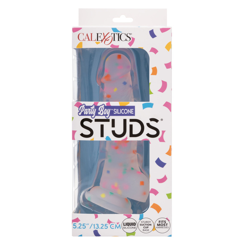 Фаллоимитатор из жидкого силикона CalExotics Studs Dildo, разноцветный, 17,7 × 3,8 см
