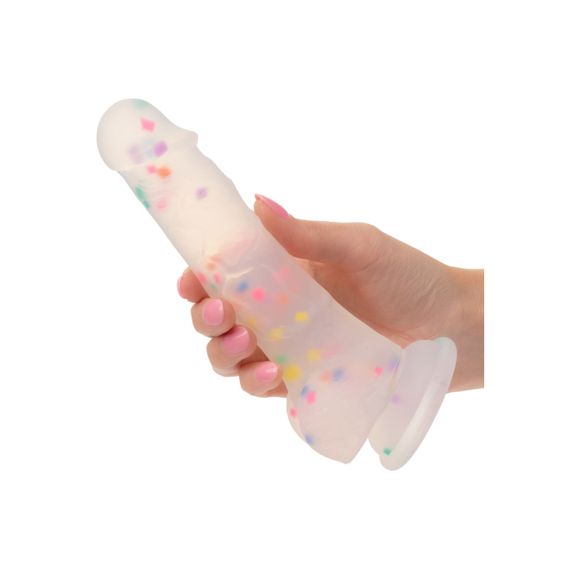 Фаллоимитатор из жидкого силикона CalExotics Studs Dildo, разноцветный, 17,7 × 3,8 см