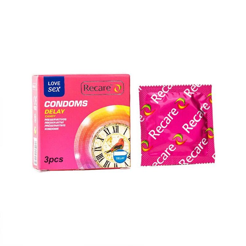 Презервативы Recare Delay Candy Condoms 3 шт, пролонгирующий эффект, конфетный аромат