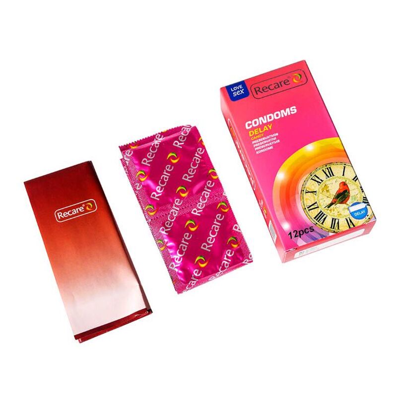 Презервативы Recare Delay Candy Condoms 12 шт, пролонгирующий эффект, конфетный аромат