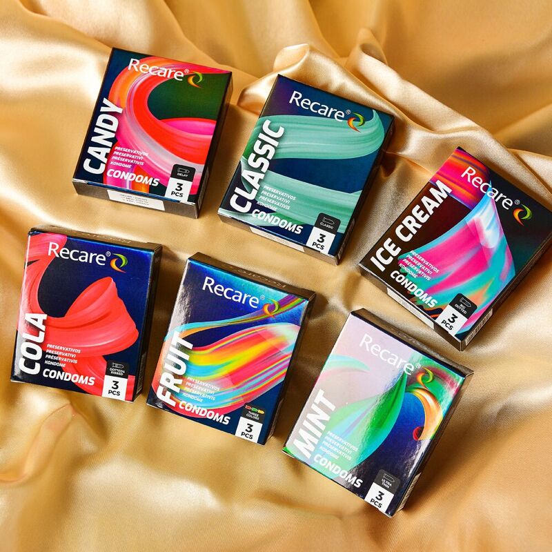 Презервативы Holographic Recare Ultra Thin Mint Condoms 3 шт, ультратонкие, аромат: мята