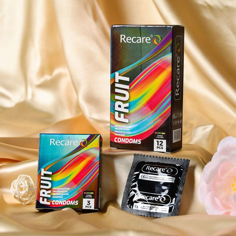 Презервативы Holographic Recare Color Fruit Flavour Condoms 3 шт, ароматы: мята, банан, клубника