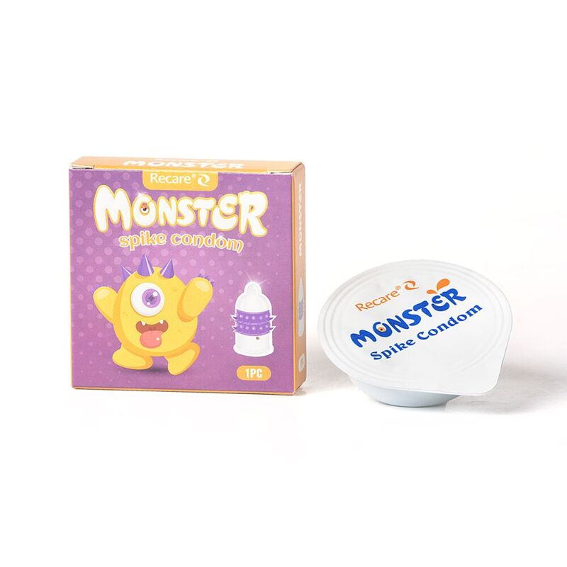 Насадка на член Recare Yellow Monster Spike Condom (презерватив с рядами пупырышков и шипов)