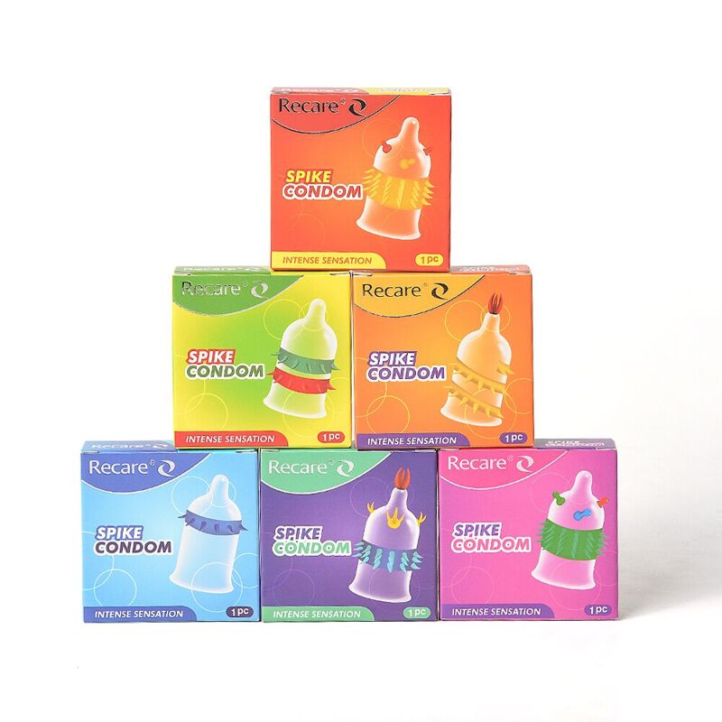 Насадка на член Recare Spike Condom Blue (презерватив с шипами)
