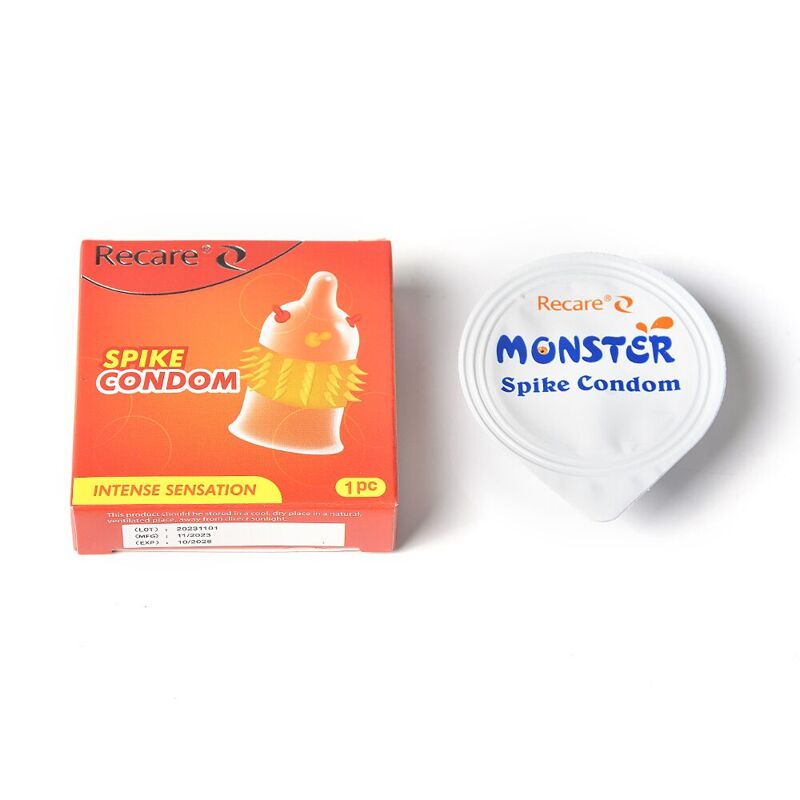 Насадка на член Recare Spike Condom Orange (презерватив с усиками и шипами)