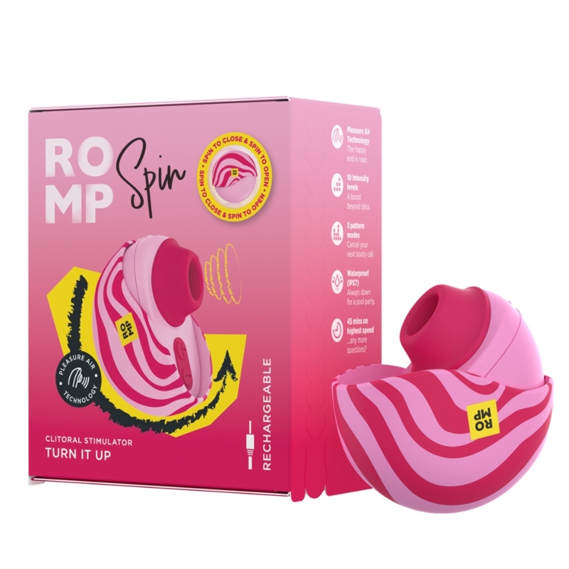 Вакуумный стимулятор клитора ROMP Spin в тревел-формате, розовый