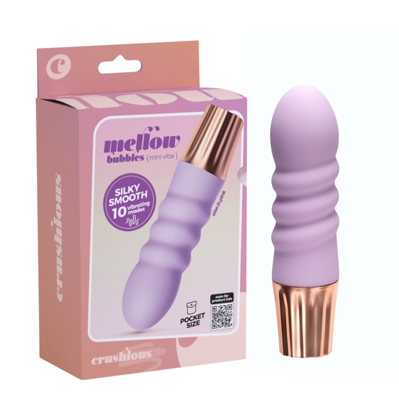 Мини-вибратор CRUSHIOUS Mellow Bubbles, лавандовый, 11 х 2,8 см