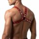 Мужская портупея Art of Sex - Spartacus, экокожа, цвет красный, размер XS-M