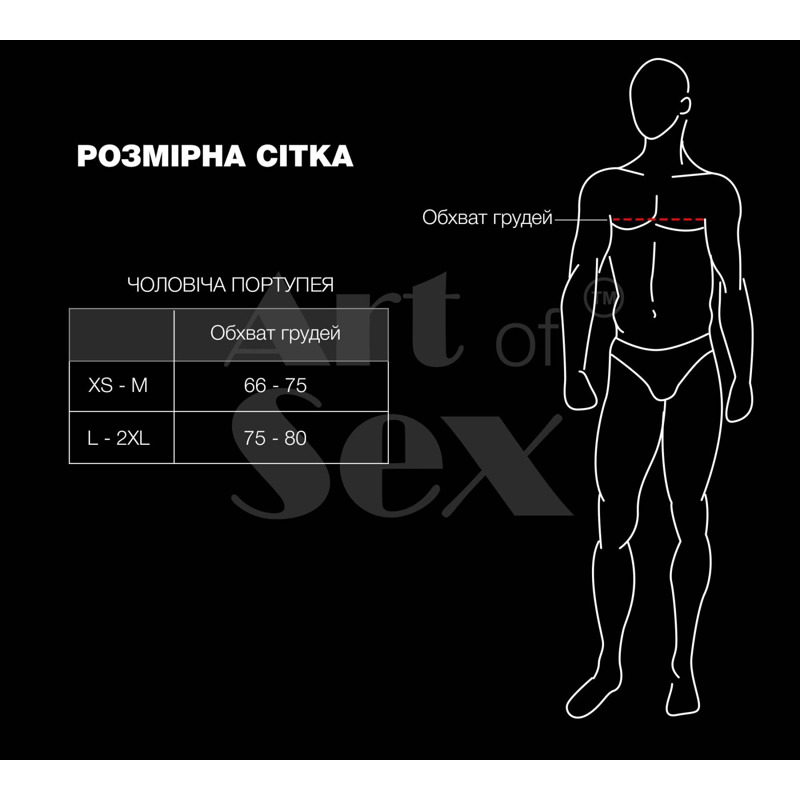 Мужская портупея Art of Sex - Spartacus, экокожа, цвет белый, размер L-2XL