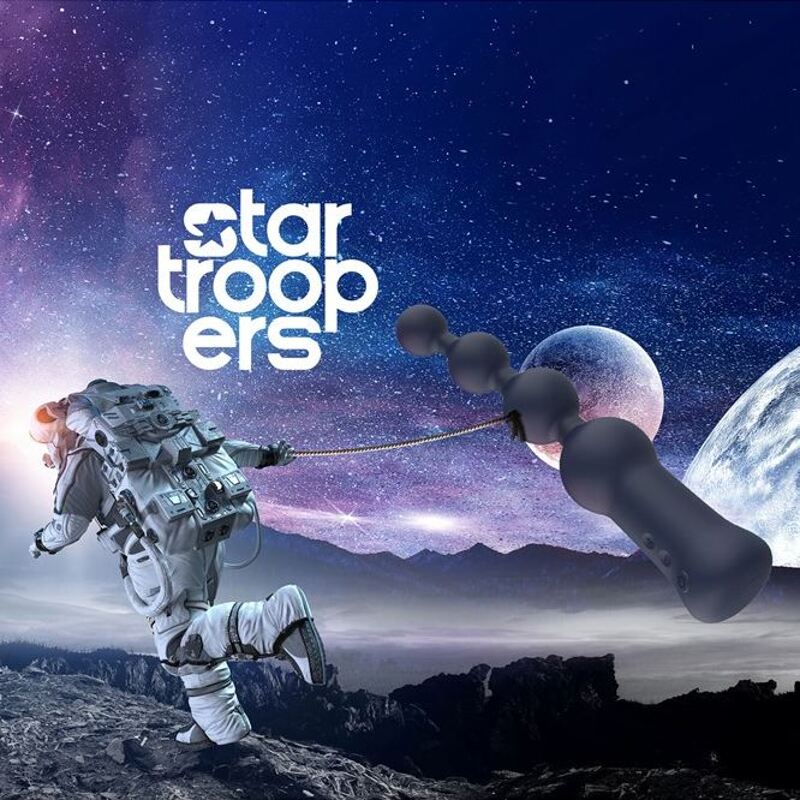 Анальный вибратор Dream Toys Startroopers ёлка на 4 шарика, черный