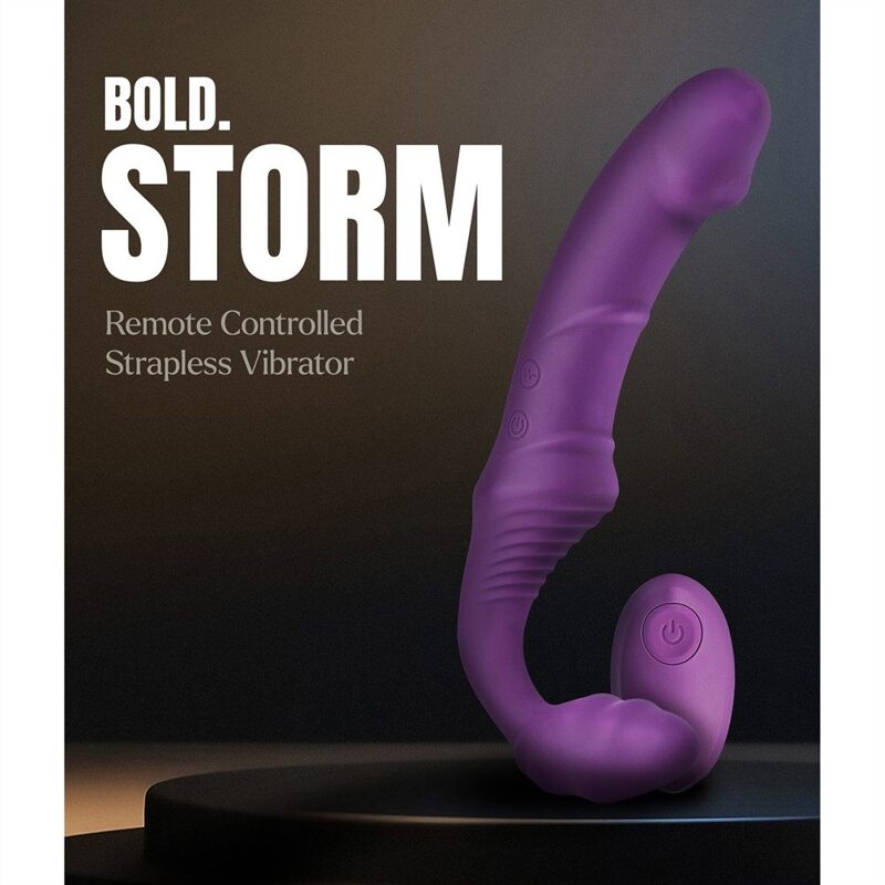 Безремневой вибрострапон Dream Toys Storm с дистанционным пультом, фиолетовый
