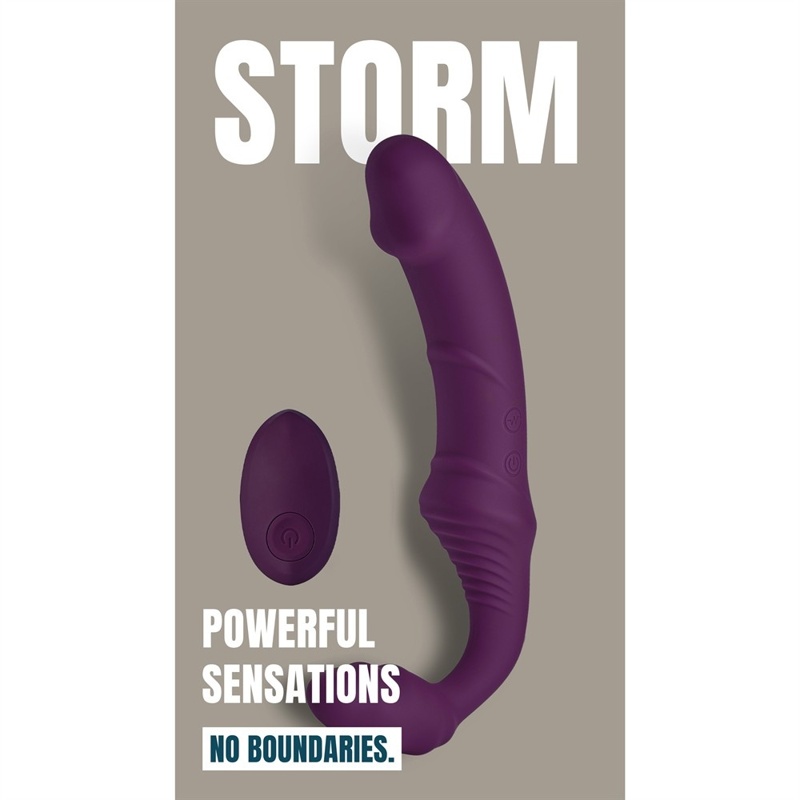 Безремневой вибрострапон Dream Toys Storm с дистанционным пультом, фиолетовый