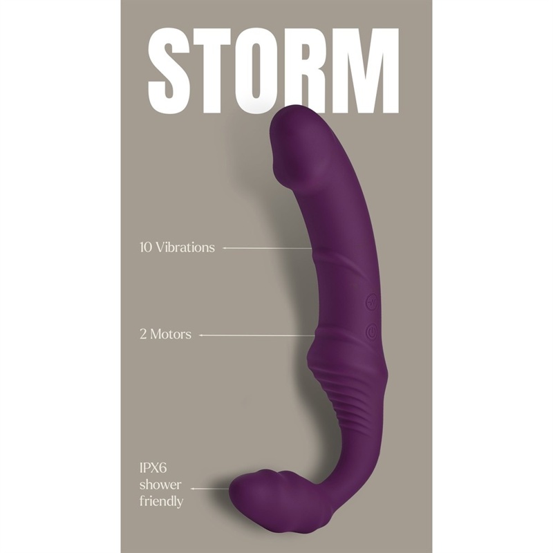 Безремневой вибрострапон Dream Toys Storm с дистанционным пультом, фиолетовый