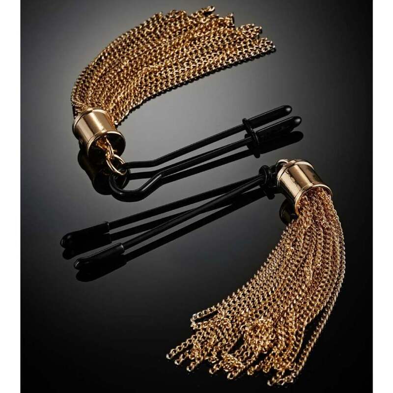 Зажимы для сосков Guilty Pleasure Sensual Sway с золотыми кисточками, 16 см Зажимы для сосков Guilty Pleasure Sensual Sway с золотыми кисточками, 16 см