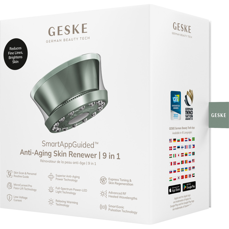 Антивіковий LED-випромінювач для відновлення шкіри обличчя GESKE Anti-Aging Skin Renewer 9в1 green