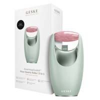 Ролер-масажер для обличчя з рожевим кварцом GESKE SmartAppGuided Rose Quartz Roller 5in1 green