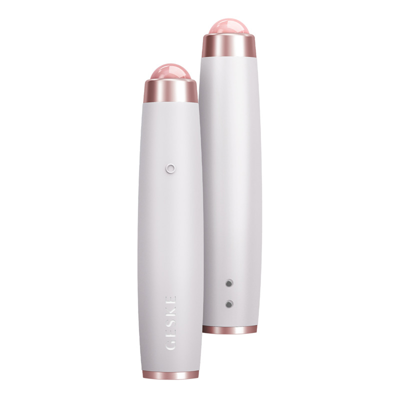 Ручка-масажер для обличчя з рожевим кварцом GESKE SmartAppGuided Sonic Rose Quartz LED Depuffing Pen 8in1 starlight