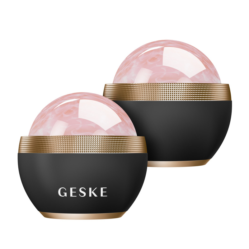 Кульковий масажер з рожевим кварцом GESKE SmartAppGuided Rose Quartz Depuffing Sphere 7in1 gray