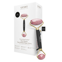 Ролер-масажер для обличчя та тіла з рожевим кварцом GESKE SmartAppGuided Rose Quartz Face & Body Roller 5in1 gray Ролер-масажер для обличчя та тіла з рожевим кварцом GESKE SmartAppGuided Rose Quartz Face & Body Roller 5in1 gray