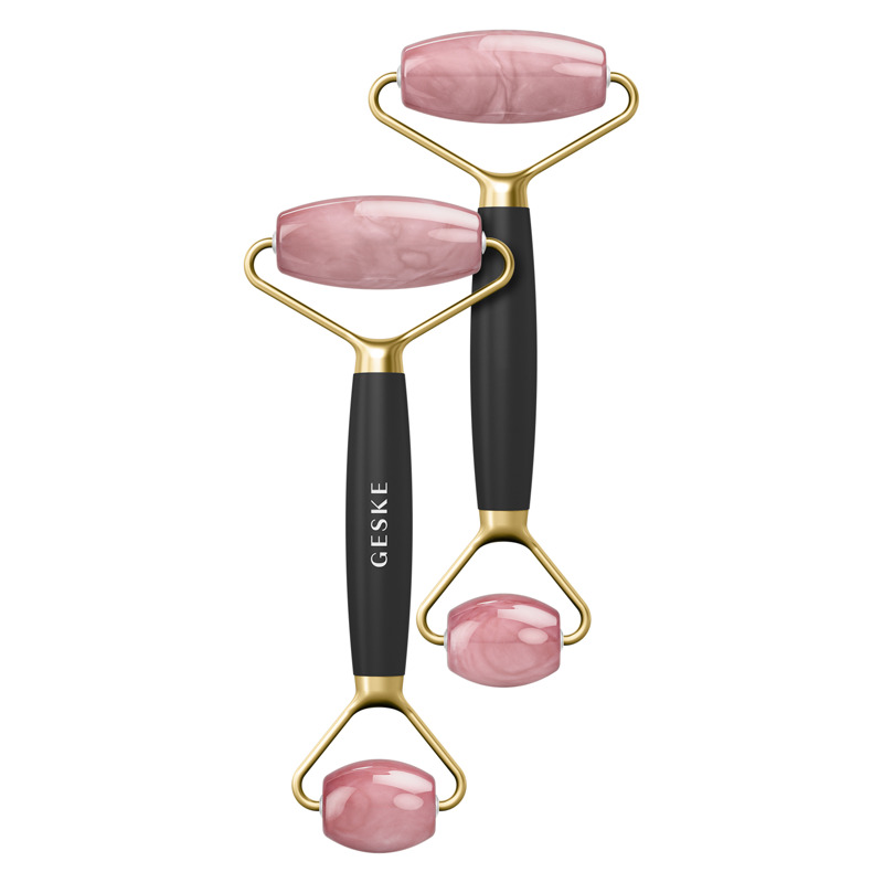 Ролер-масажер для обличчя та тіла з рожевим кварцом GESKE SmartAppGuided Rose Quartz Face & Body Roller 5in1 gray Ролер-масажер для обличчя та тіла з рожевим кварцом GESKE SmartAppGuided Rose Quartz Face & Body Roller 5in1 gray