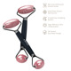 Ролер-масажер для обличчя та тіла з рожевим кварцом GESKE SmartAppGuided Rose Quartz Face & Body Roller 5in1 black