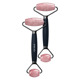 Ролер-масажер для обличчя та тіла з рожевим кварцом GESKE SmartAppGuided Rose Quartz Face & Body Roller 5in1 black