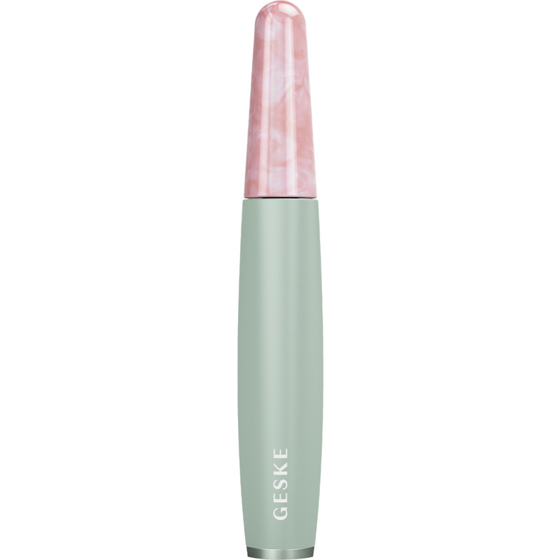 Ручка-масажер для обличчя з рожевим кварцом GESKE SmartAppGuided Rose Quartz & Depuffing Pen 6in1 green
