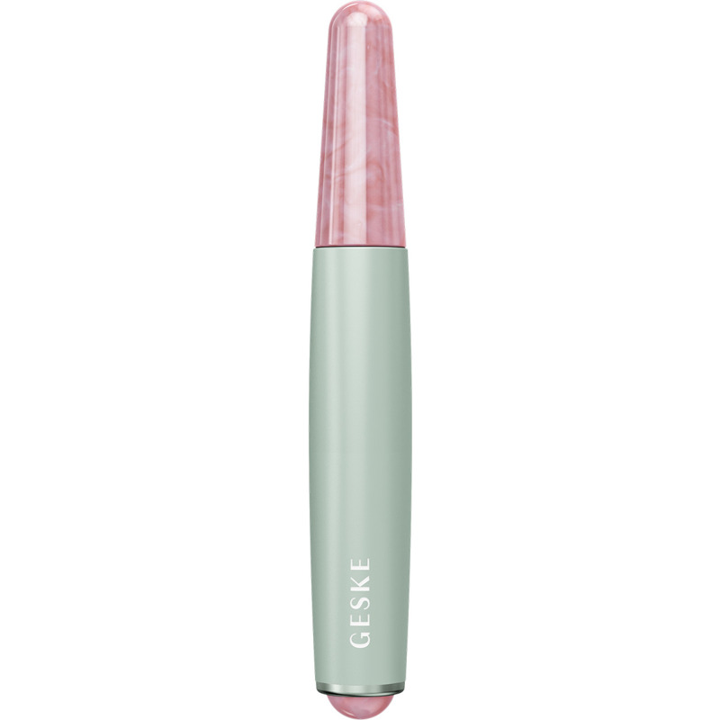 Ручка-масажер для обличчя з рожевим кварцом GESKE SmartAppGuided Double-Sided Rose Quartz Depuffing Pen 7в1 green