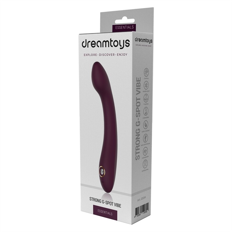 Вибратор для точки G Dream Toys Essentials со стразом, бордо, 21,8 × 3,6 см