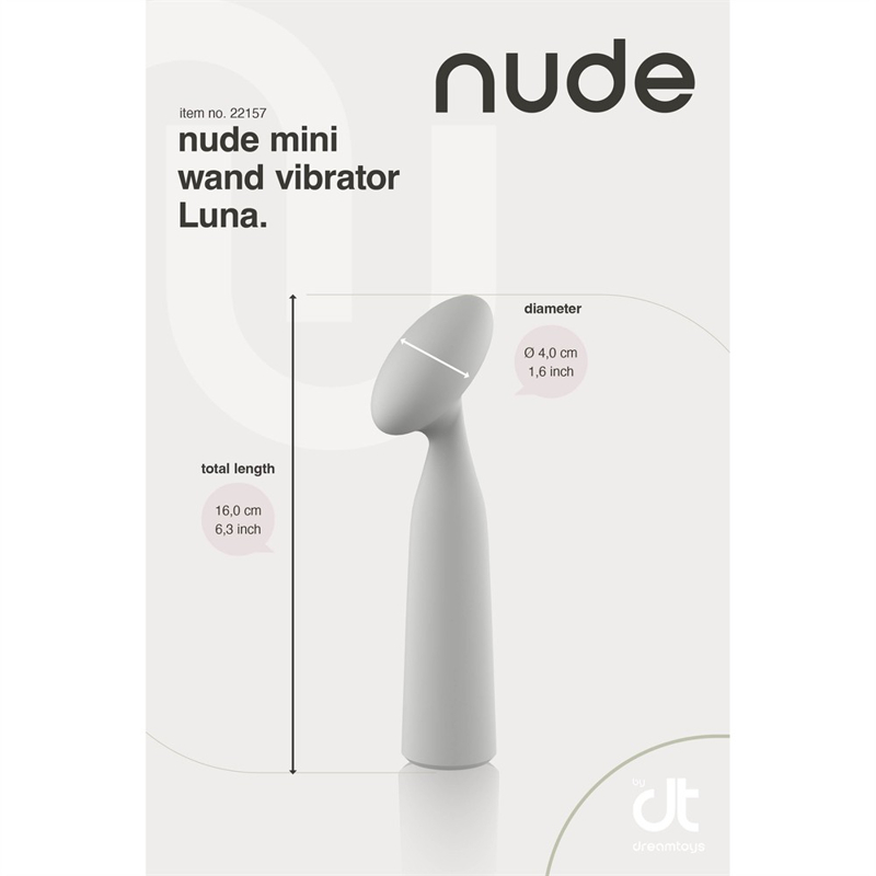 Точечный вибратор в форме мини-микрофона NUDE LUNA, серый, 16,2 см