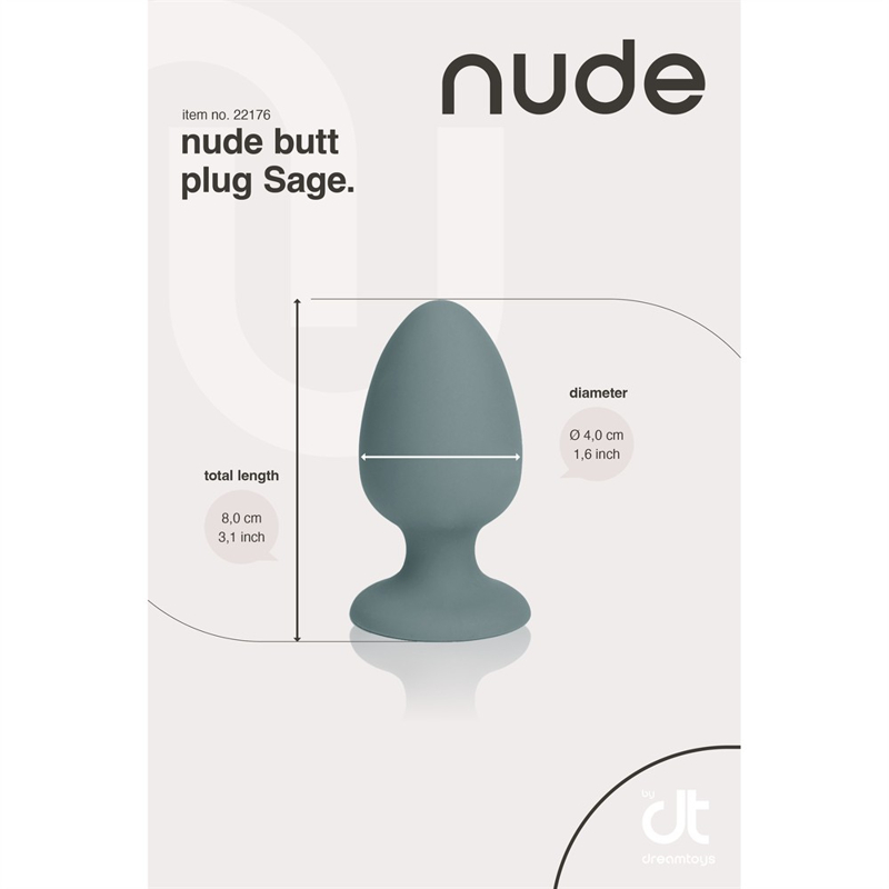 Анальна пробка Dream Toys Nude сіра, 8 х 4 см