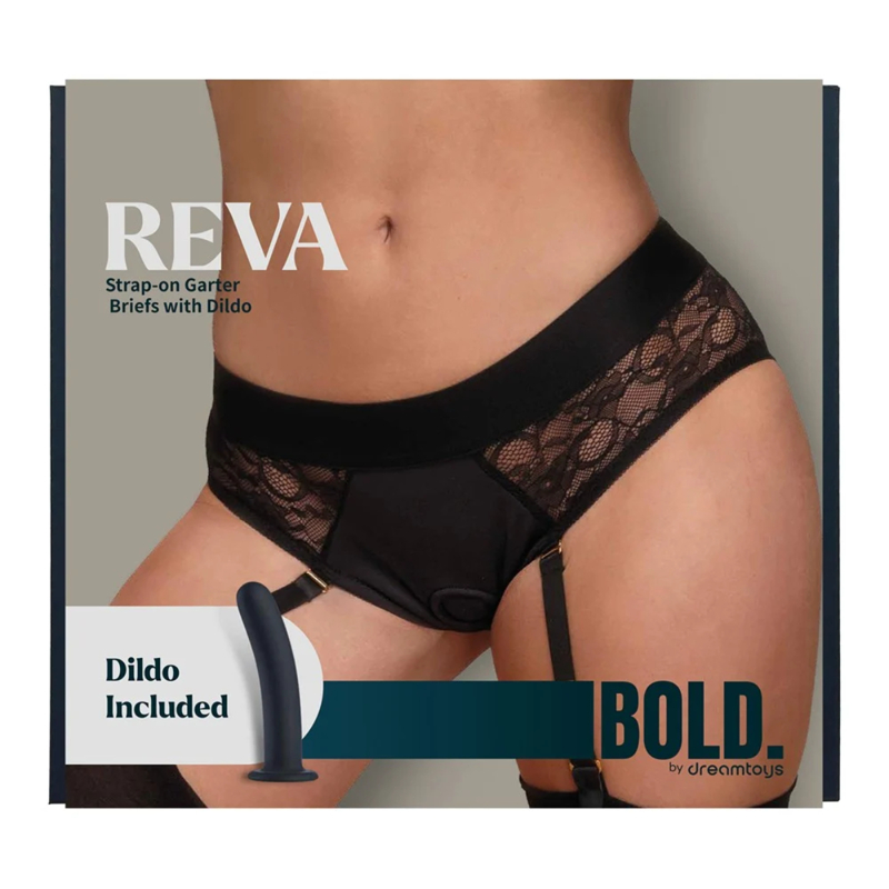 Страпон с трусиками-подвязками Dream Toys Bold Reva, черный, размер S