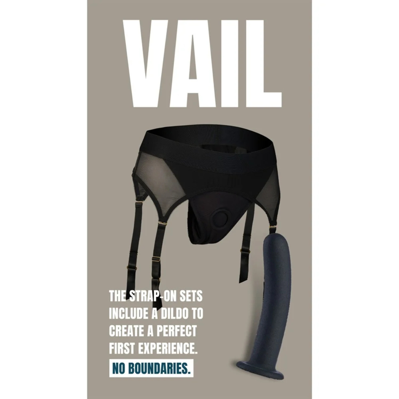 Страпон с трусиками-подвязками Dream Toys Bold Vail, черный, размер S