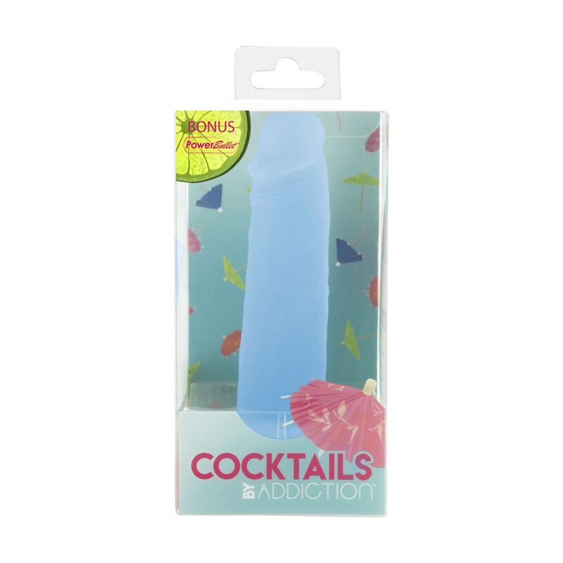 Фаллоимитатор на присоске Cocktails by Addiction – Blue Lagoon (мятая упаковка!!!)