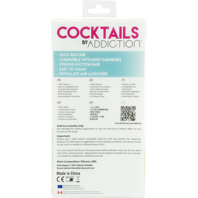 Фаллоимитатор на присоске Cocktails by Addiction – Blue Lagoon (мятая упаковка!!!)